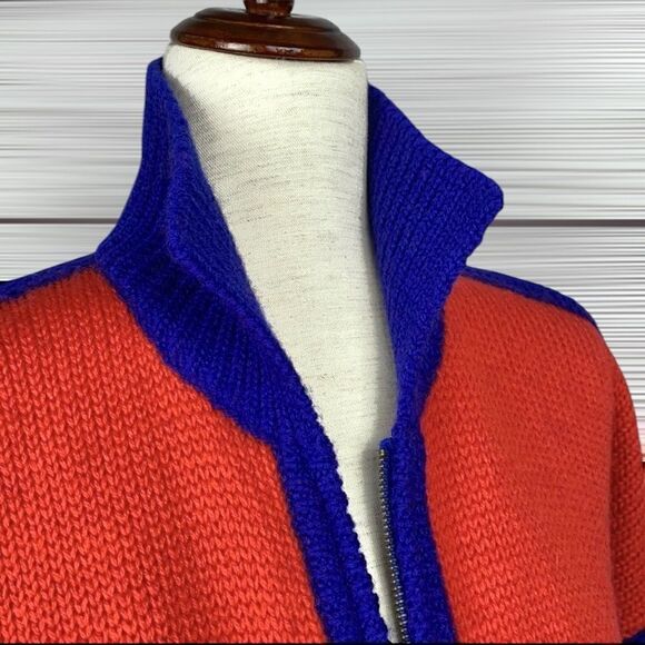 REGATTA SPORT Wool Zip Front Color-block Sweater Cardigan Knit Jacket size L - Picture 4 of 11